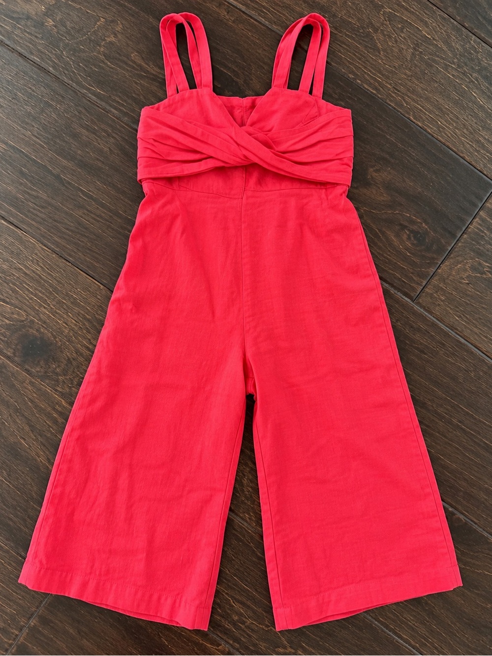 Mayoral Girls Size 3Y Coral Red Wide Leg Jumpsuit Romper